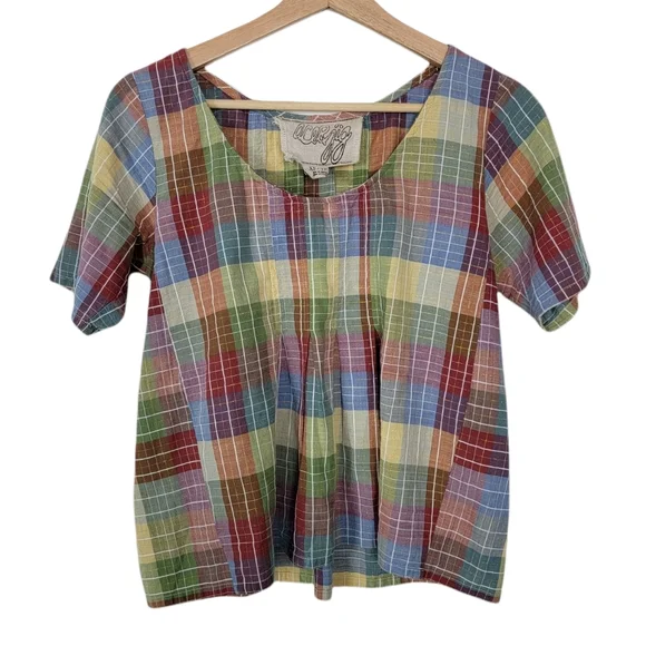 Ace & Jig Cabin Plaid Short Sleeve Top Size XS - Picture 1 of 6